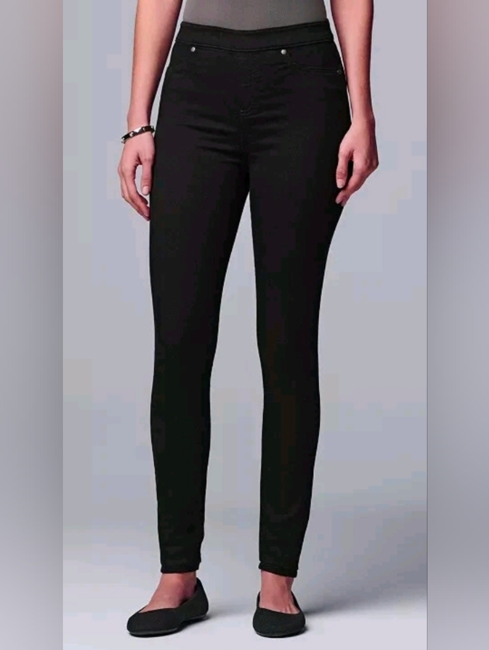 Simply Vera Wang Women's Black Hi Rise All-Day Denim Shaping Legging - Size XL